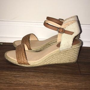 Low-Heel Tan Wedges